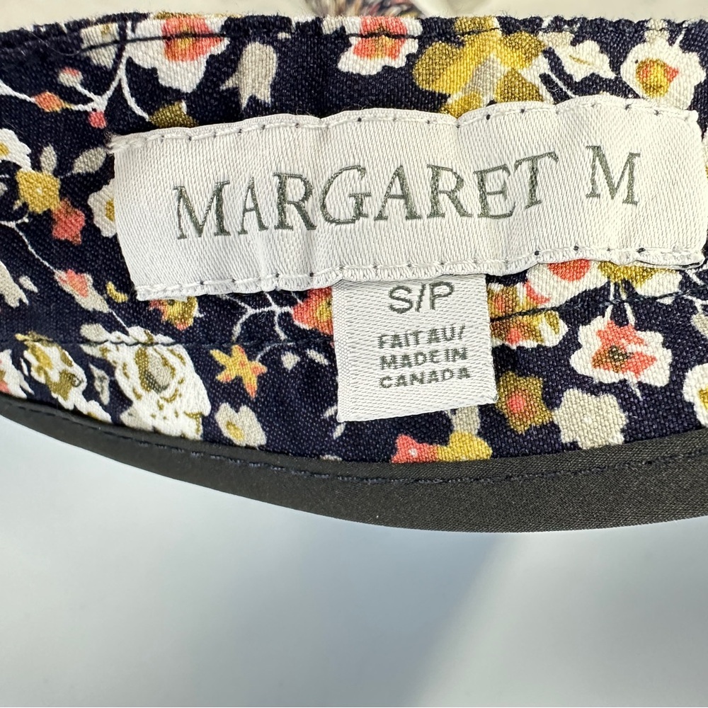 Navy Floral Print Women's Skirt Margaret M Size Small - Picture 6 of 7